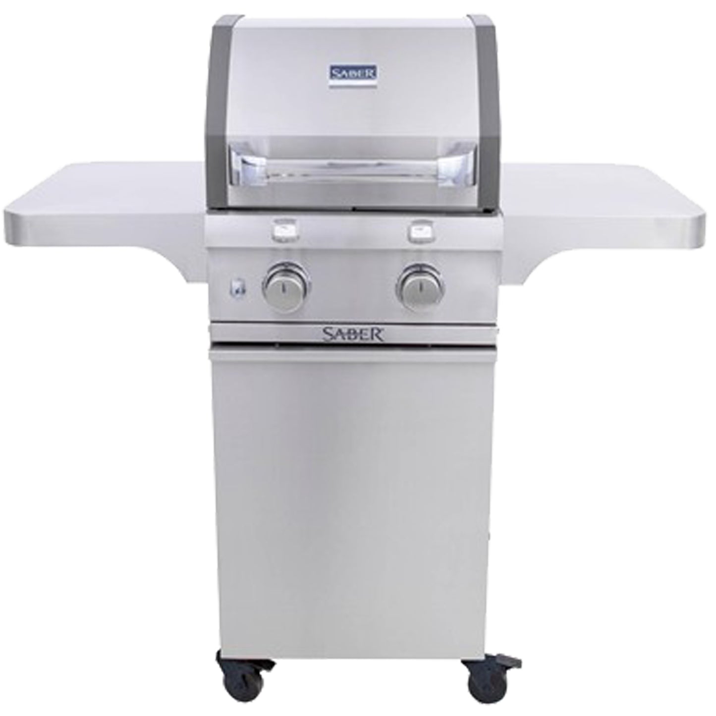 BBQ Saber Deluxe acier inoxydable et fonte 2 brûleurs — vue de face