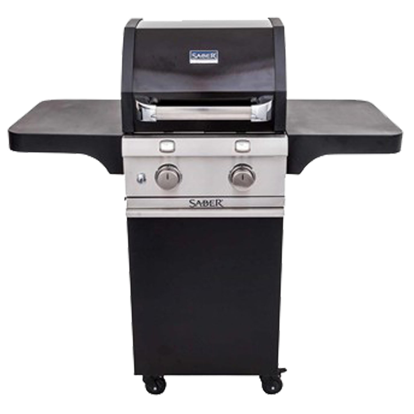 BBQ Saber Deluxe noir 2 brûleurs — vue de face