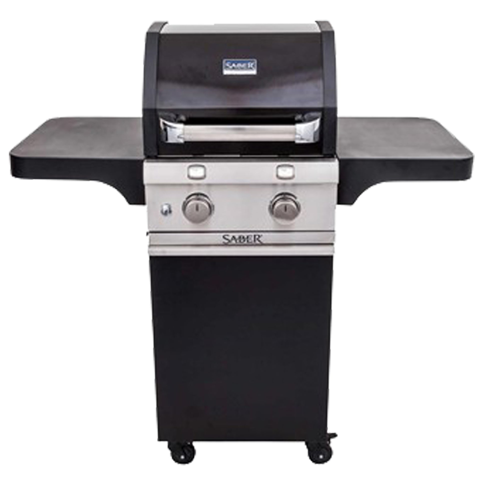 BBQ Saber Deluxe noir 2 brûleurs — vue de face