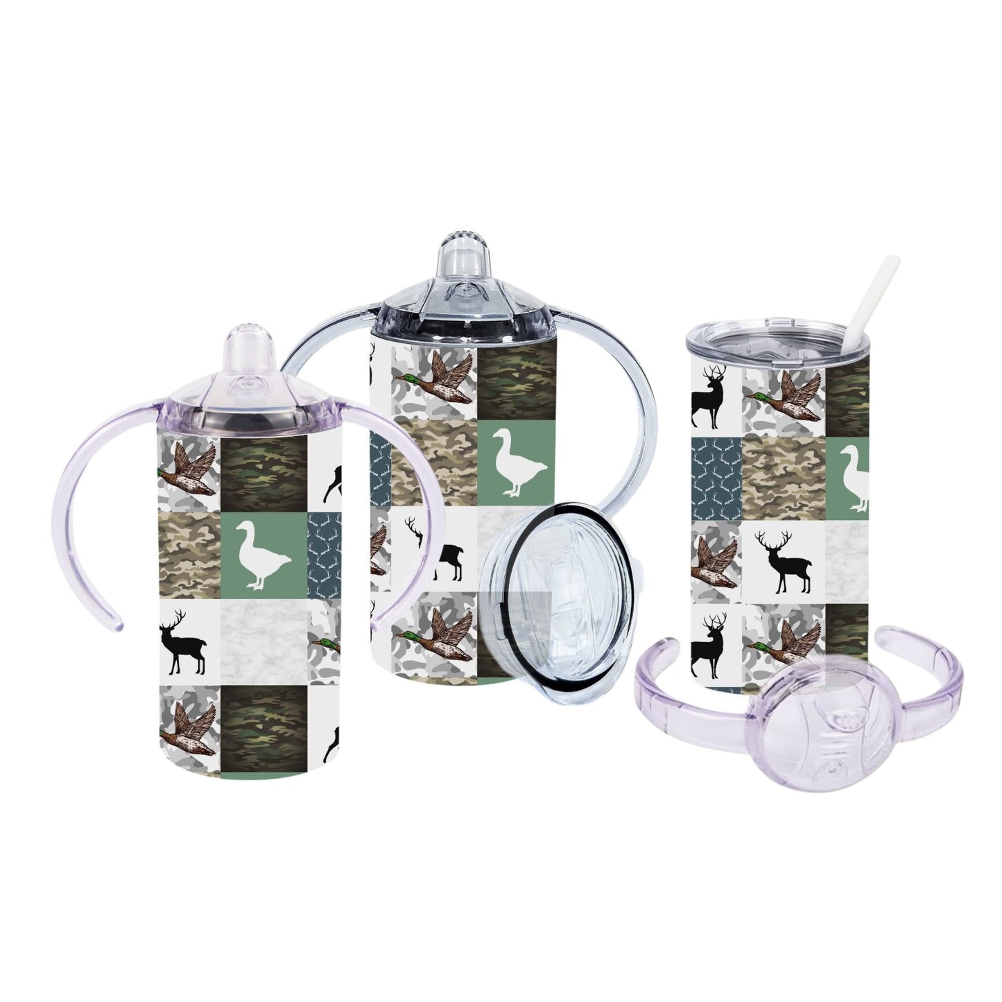 Inspiration Western - Verre à bec évolutif - Camoufflage & chevreuils carreaux