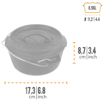 Petromax - Marmite en fonte avec surface plane -  ft0.5-t (sans pieds)