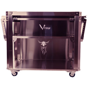 V-Forge - Table pour barbecue en inox double au charbon Odin