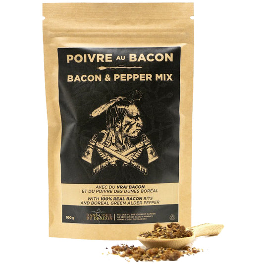 Épices du Guerrier - Poivre au bacon - avec du vrai bacon et du poivre des dunes boréal