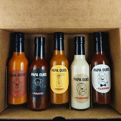 Papa Ours - Boîte cadeau - Coffret dégustation sauces BBQ