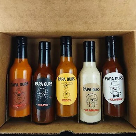 Papa Ours - Boîte cadeau - Coffret dégustation sauces BBQ