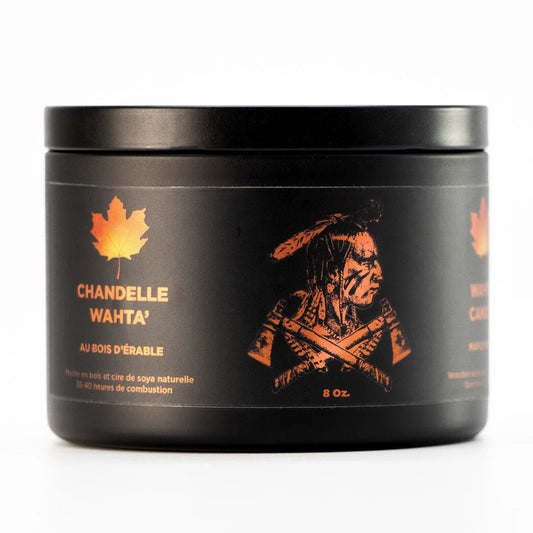 Épices du Guerrier - Bougie Wahta' au Bois d'Érable avec mèche de bois double crépitante