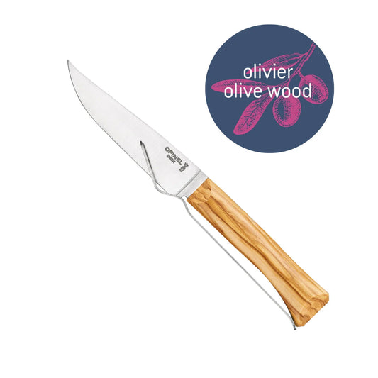 Opinel – Ensemble couteau et fourchette à fromage en bois d’olivier