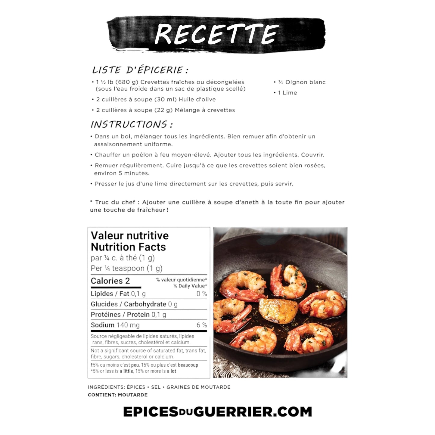 Épices du Guerrier - Mélange crevettes