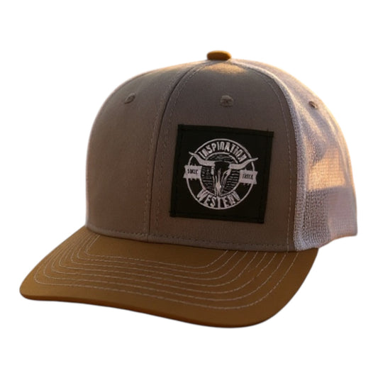 Inspiration Western - Casquette Inspiration Western taupe et camel avec filet blanc à l'arrière