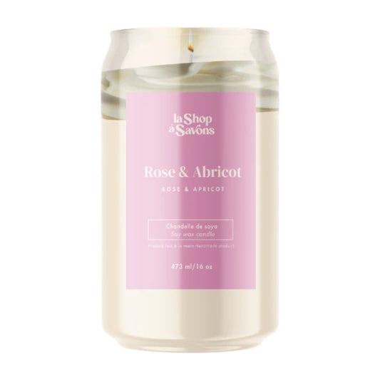 La Shop à Savons - Chandelle de soya Rose & Abricot