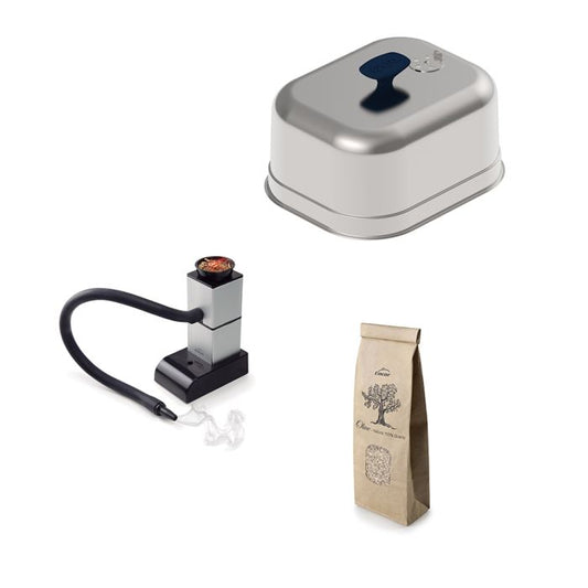ENO - Kit de fumage avec cloche en inox vue de haut