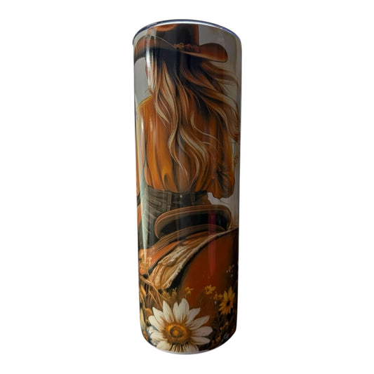 Inspiration Western - Tasse isotherme - Édition Cowgirl & Fleurs sauvage en cheval