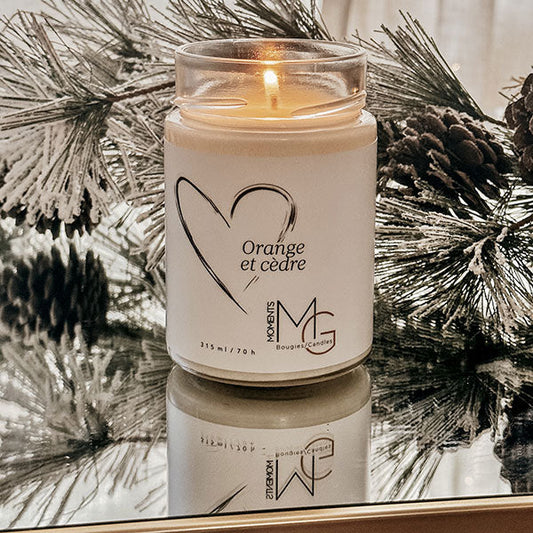 P'tites bougies Création - Bougie à la cire de soya - Orange, cèdre et cidre chaud