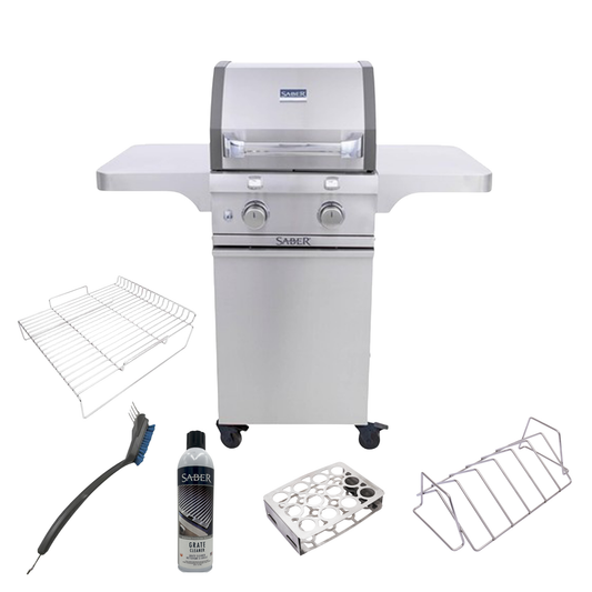 Kit complet BBQ Saber Deluxe acier inoxydable 2 brûleurs — 6 pièces incluses | BBQ Labonté