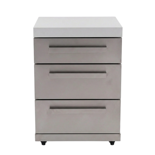 Mont Alpi - Module armoire 3 tiroirs en acier inoxydable