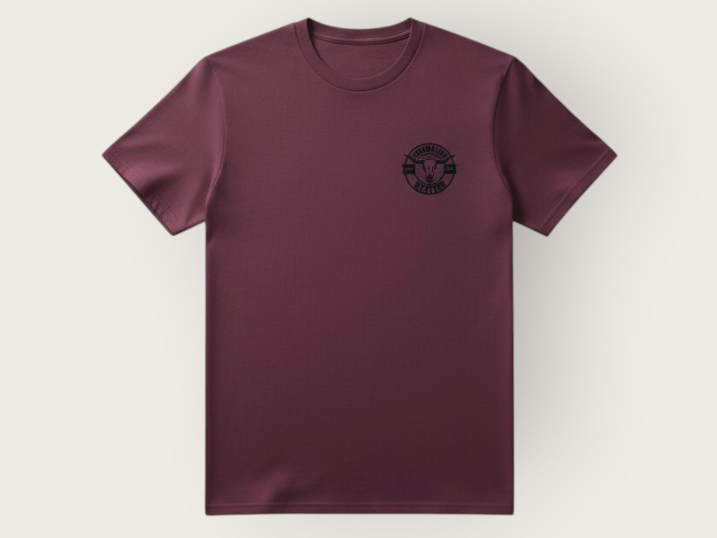 Inspiration Western - T-shirt bougogne 2 logos noirs