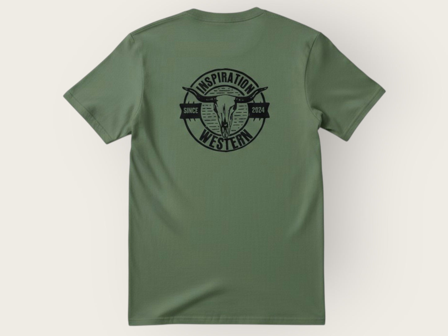 Inspiration Western - T-shirt vert 2 logos