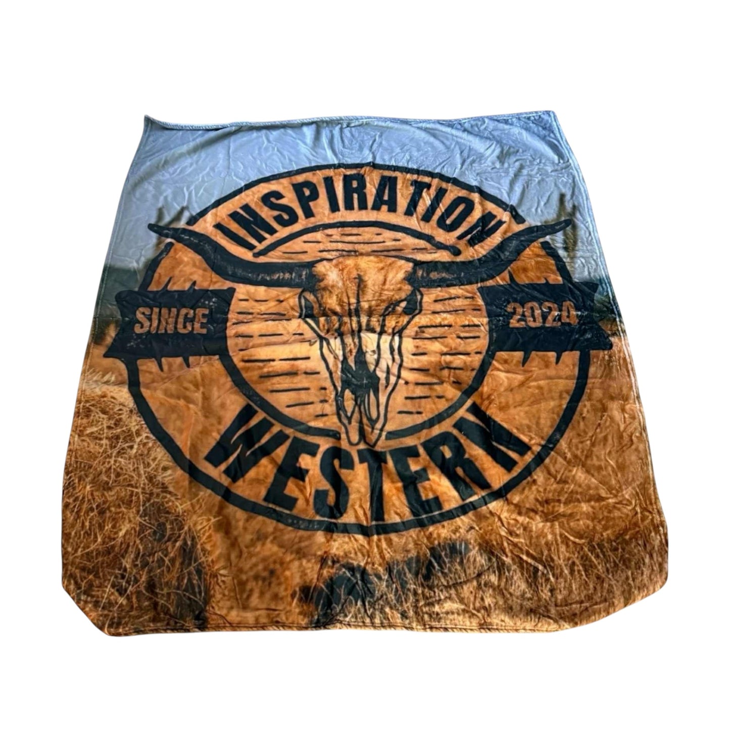 Inspiration Western - Couverture Foin & Crâne Longhorn lettre orange