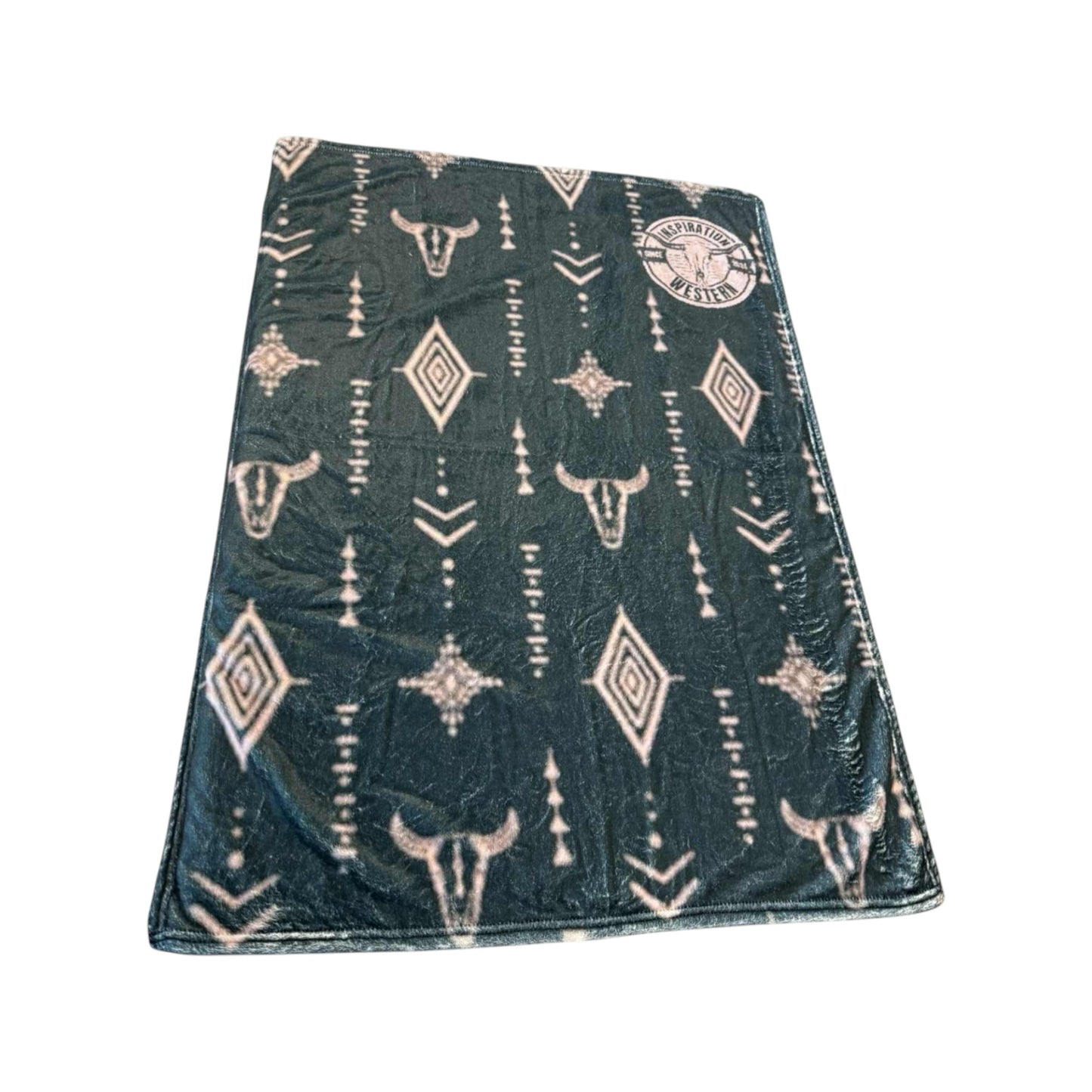 Inspiration Western -  Couverture Têtes de taureaux & motifs tribaux (petite)