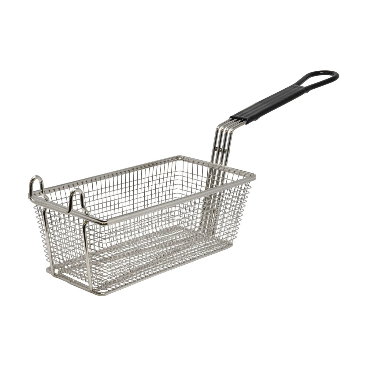 Omcan - Panier de friteuse en fer nickelé 11 × 5½ × 4 po vue d'angle