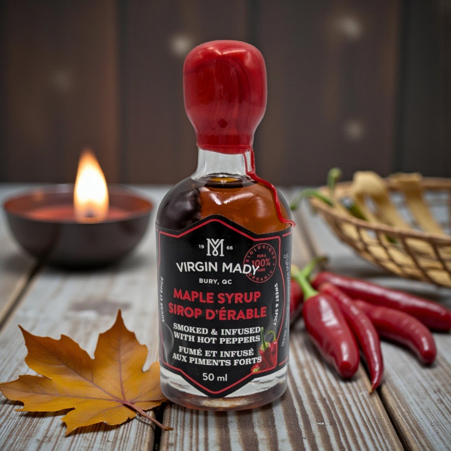 Virgin Mady - Sirop d'érable Fumé et infusé aux piments forts