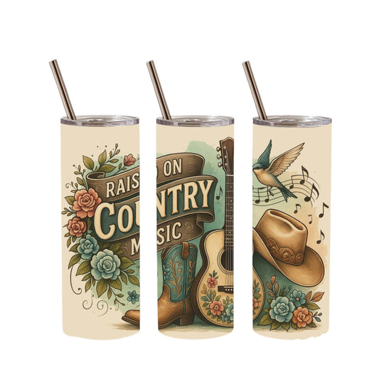 Inspiration Western - Tasse isotherme - Édition Raised on Country Music