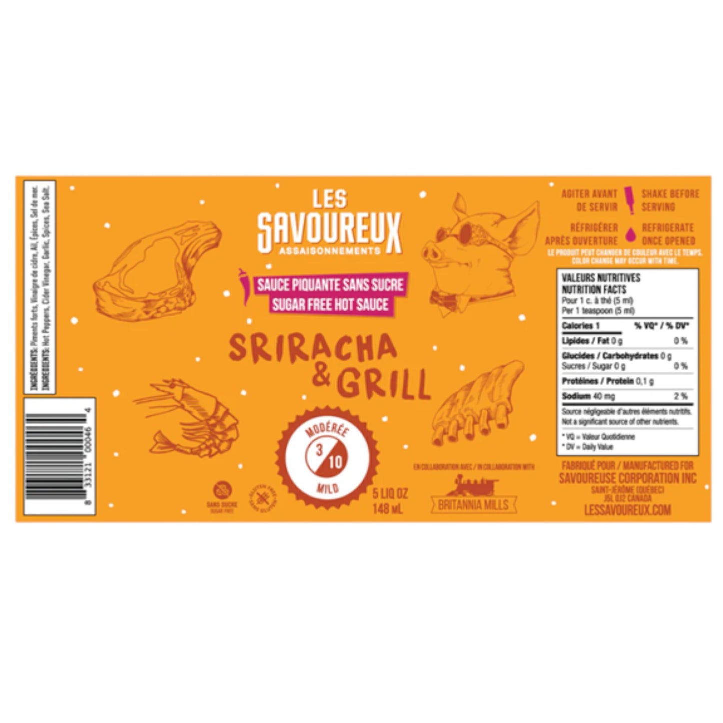 Les Savoureux assaisonnements - Sauce Sriracha & Grill