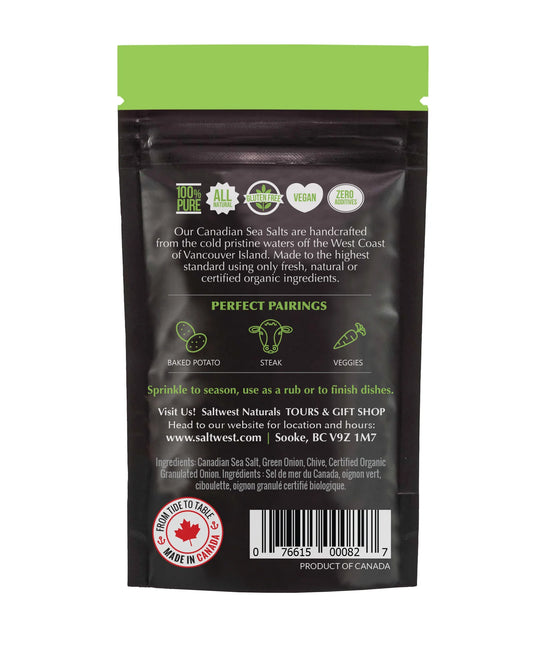 Saltwest naturals - Sel de mer infusé à l'oignon vert et à la ciboulette