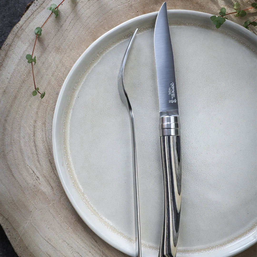 Opinel – Table Chic II Ensemble de 4 couteaux de table en bouleau lamellé