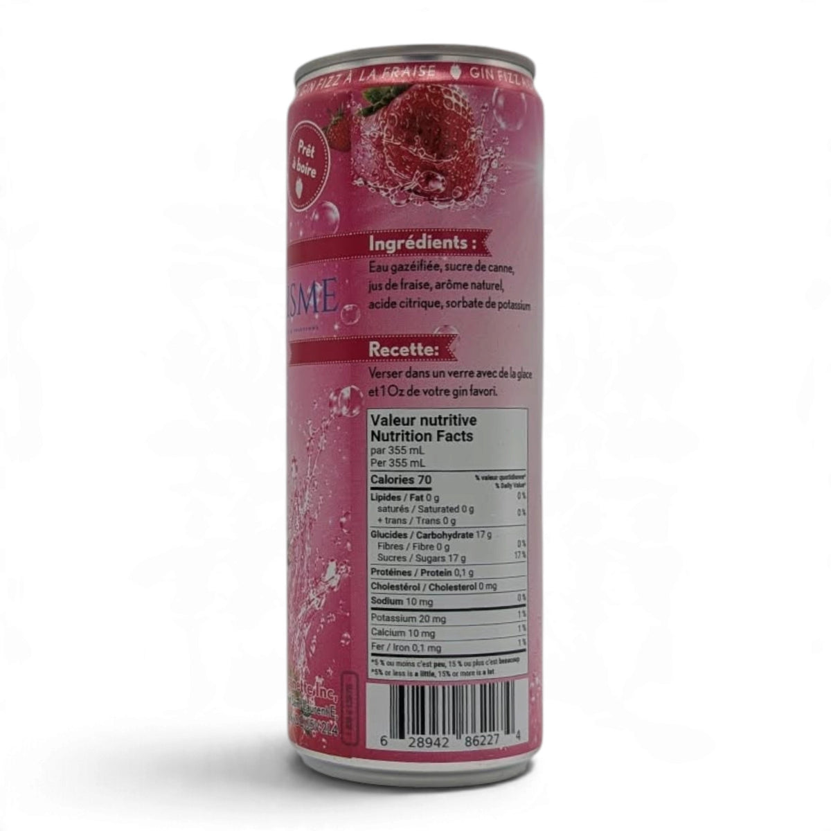 Sandra Foodie - Gin Fizz à la fraise 355 ml