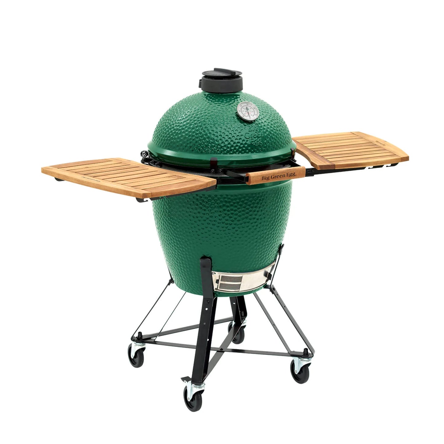 Big Green Egg - Barbecue au charbon de bois avec nid & tablettes en bois Large