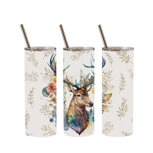 Inspiration Western - Tasse isotherme - Édition Cerf aquarelle Floral