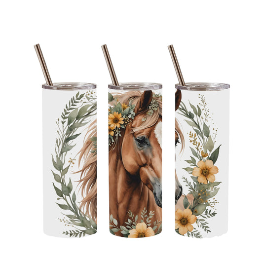 Inspiration Western - Tasse isotherme - Édition cheval fleurs