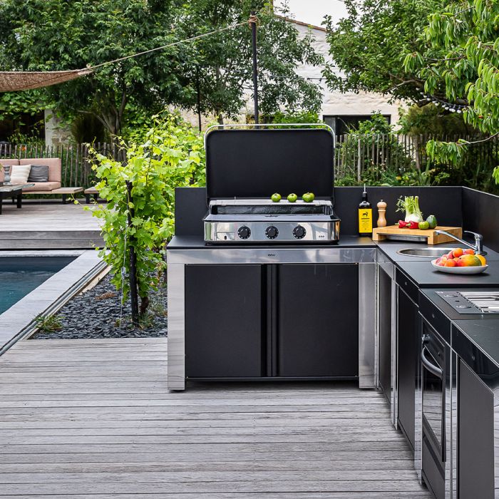 Eno - Couvercle ENOSIGN 80 cm  Noir et Inox