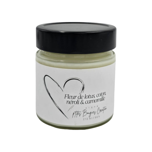 P'tites bougies Création - Bougie à la cire de soya - Spa ( Fleur de lotus, coton, néroli et camoli)
