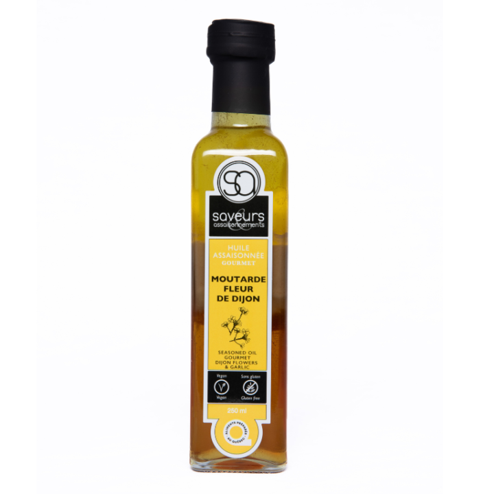 Saveurs assaisonnements - Huile assaisonnée GOURMET - Fleurs de Dijon et Ail