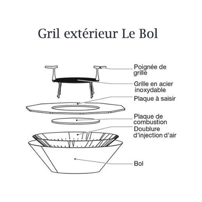 Le Bol - Gril extérieur avec base de 8'' en acier Corten