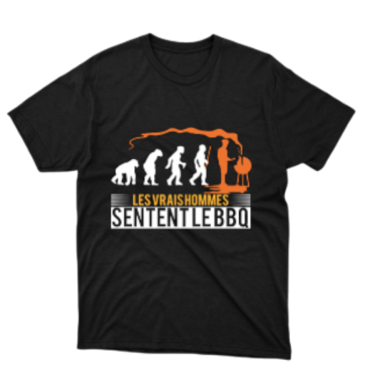 PiratesBBQ – T-Shirt « Les vrais hommes sentent le BBQ »