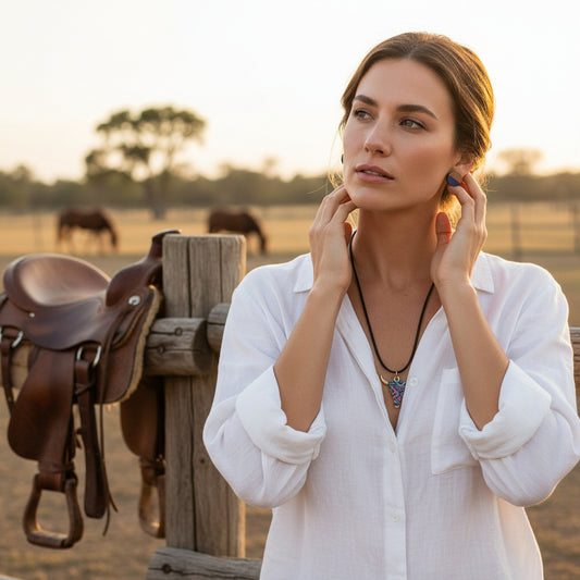 Inspiration Western - Ensemble Collier & Boucles d'oreilles Western – Pendentif Tête de taureau