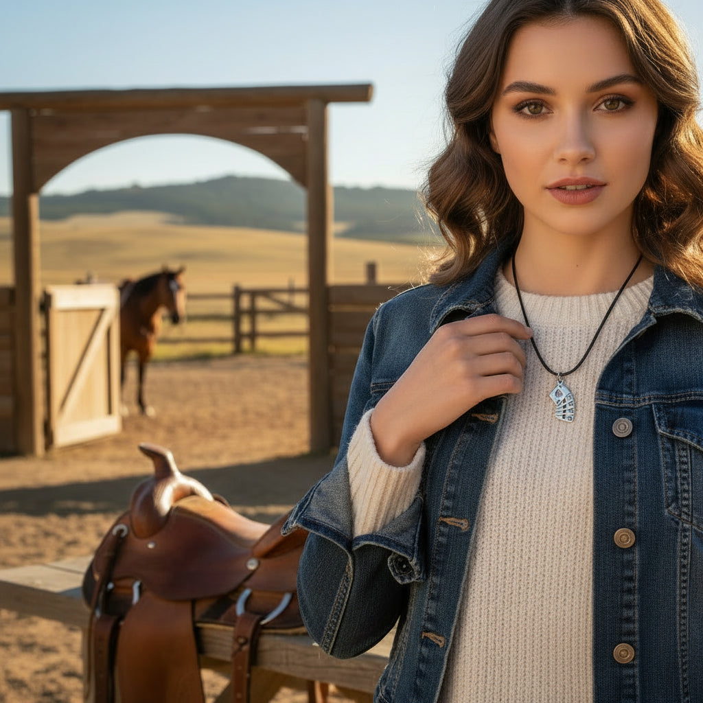 Inspiration Western - Collier pendentif Jeu de cartes