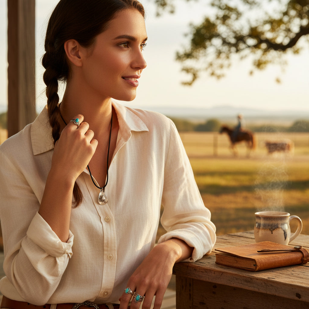 Inspiration Western - Collier pendentif Chapeau cowboy argent