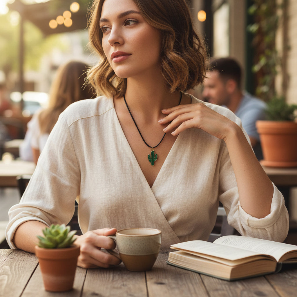Inspiration Western - Collier pendentif cactus