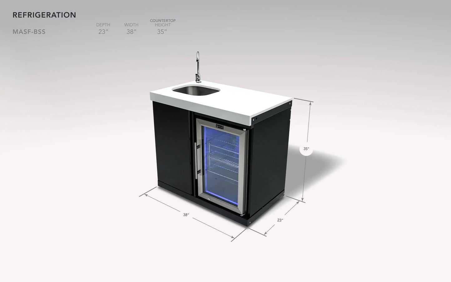Mont Alpi - Module Réfrigérateur et évier Black Series