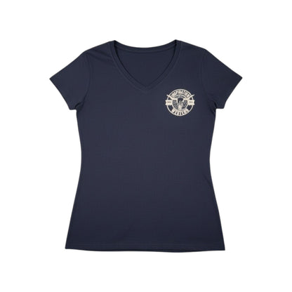 Inspiration Western - T-shirt col en V femme Marine Inspiration Western - Édition Signature