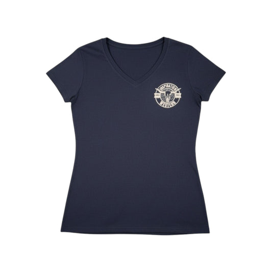 Inspiration Western - T-shirt col en V femme Marine Inspiration Western - Édition Signature