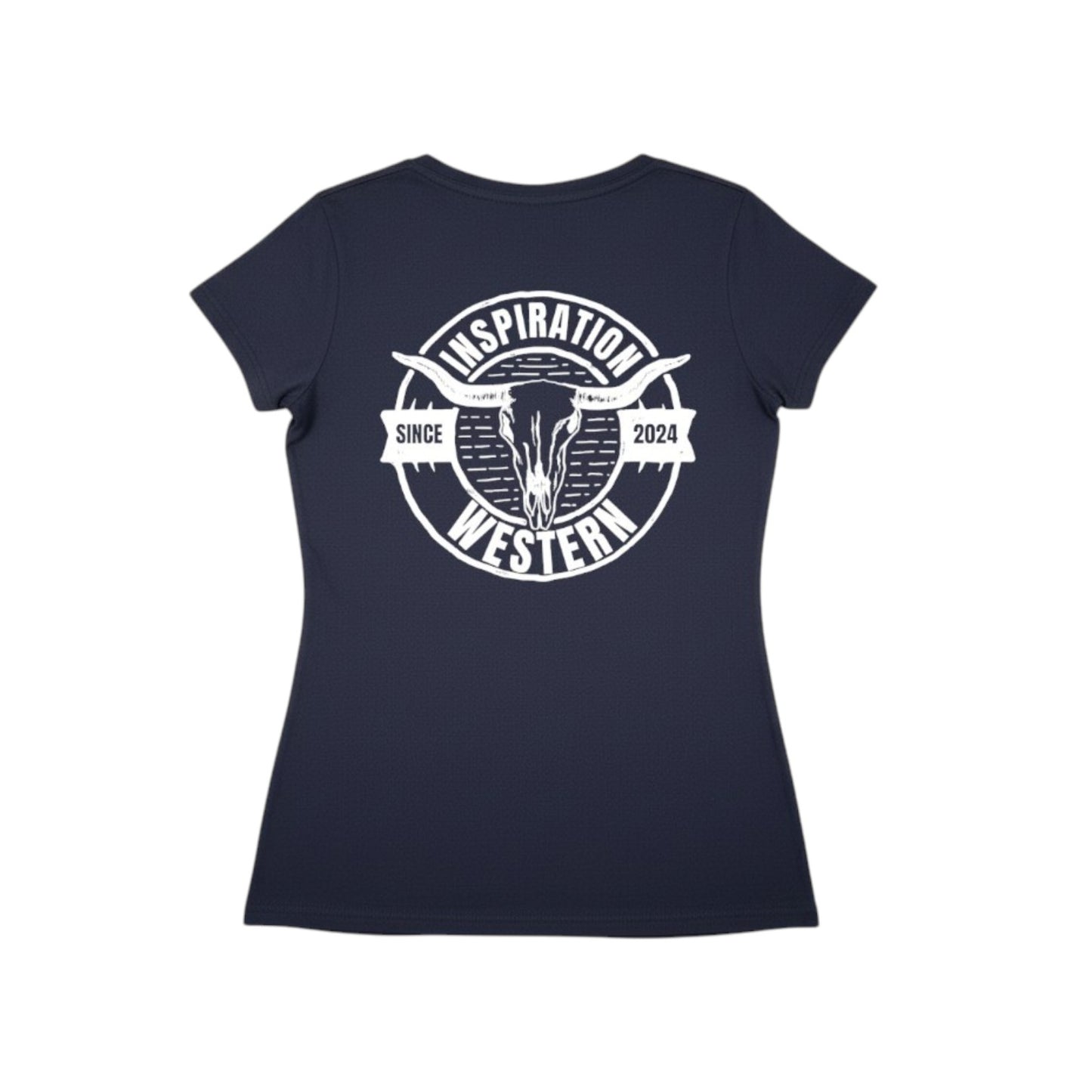 Inspiration Western - T-shirt col en V femme Marine Inspiration Western - Édition Signature