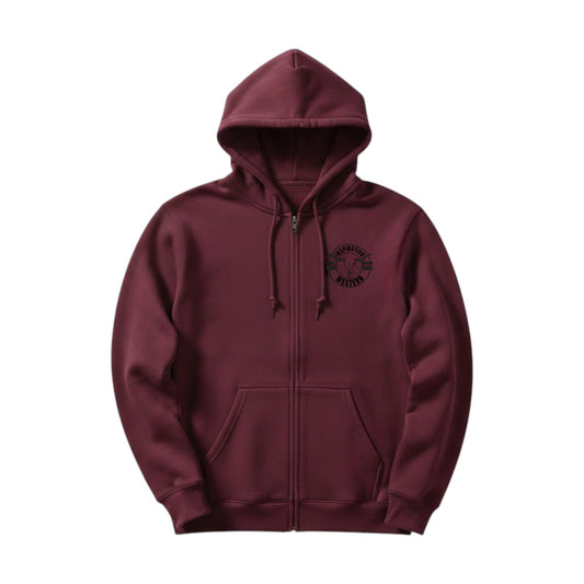 Inspiration Western - Hoodie zip Unisexe Bourgogne