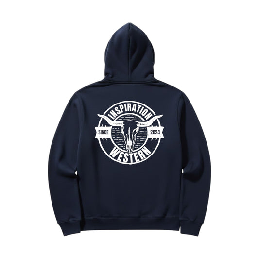 Inspiration Western - Hoodie zip Unisexe Marine