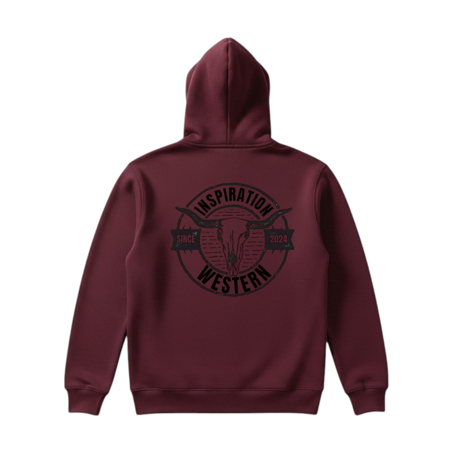 Inspiration Western - Hoodie zip Unisexe Bourgogne