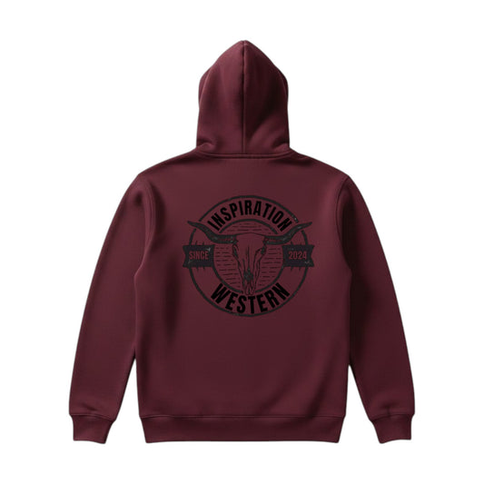 Inspiration Western - Hoodie zip Unisexe Bourgogne